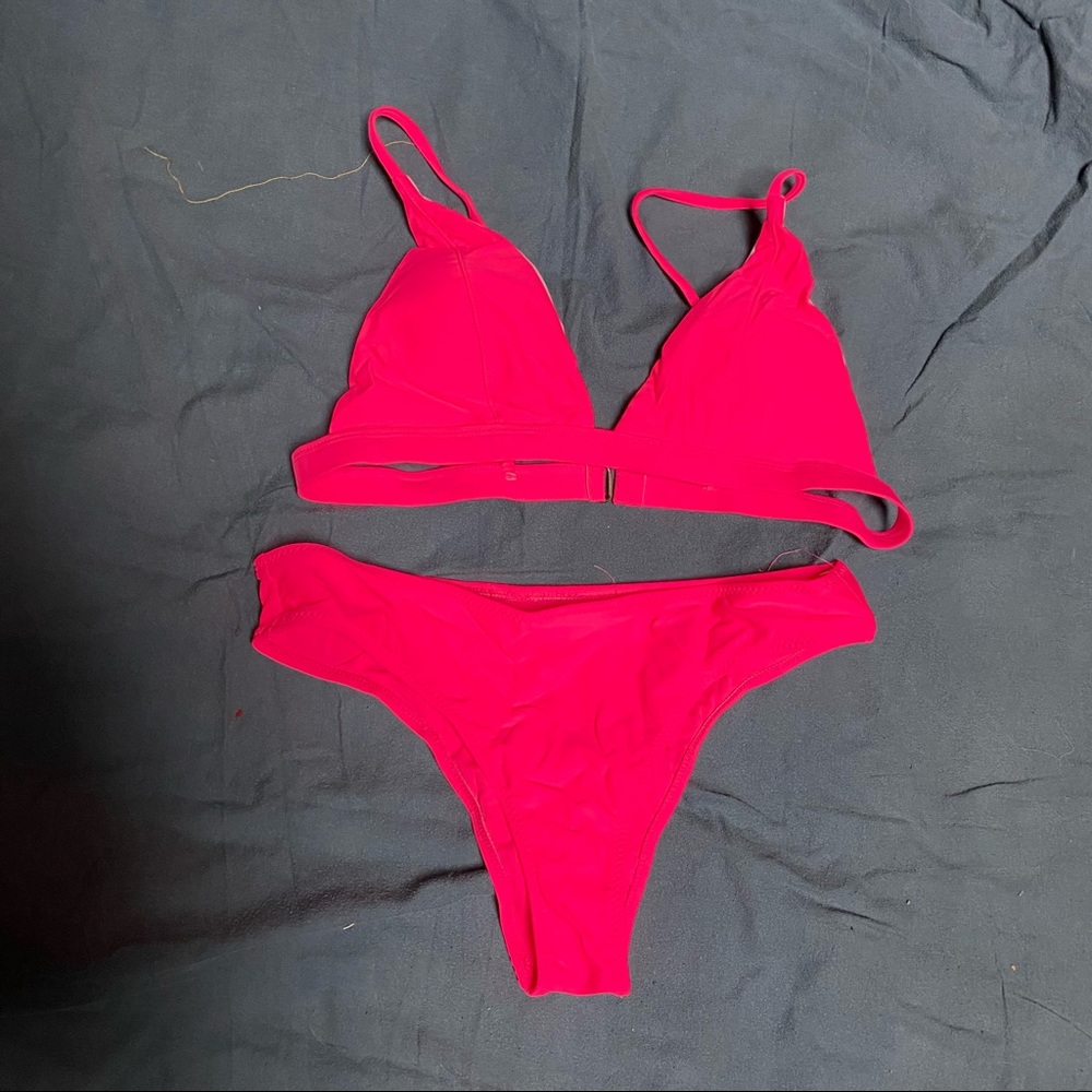 Neon pink bikini